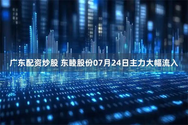 广东配资炒股 东睦股份07月24日主力大幅流入