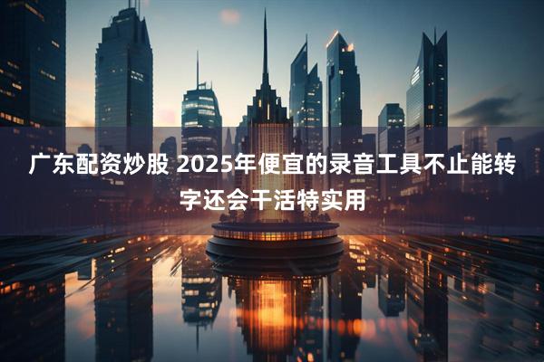 广东配资炒股 2025年便宜的录音工具不止能转字还会干活特实用